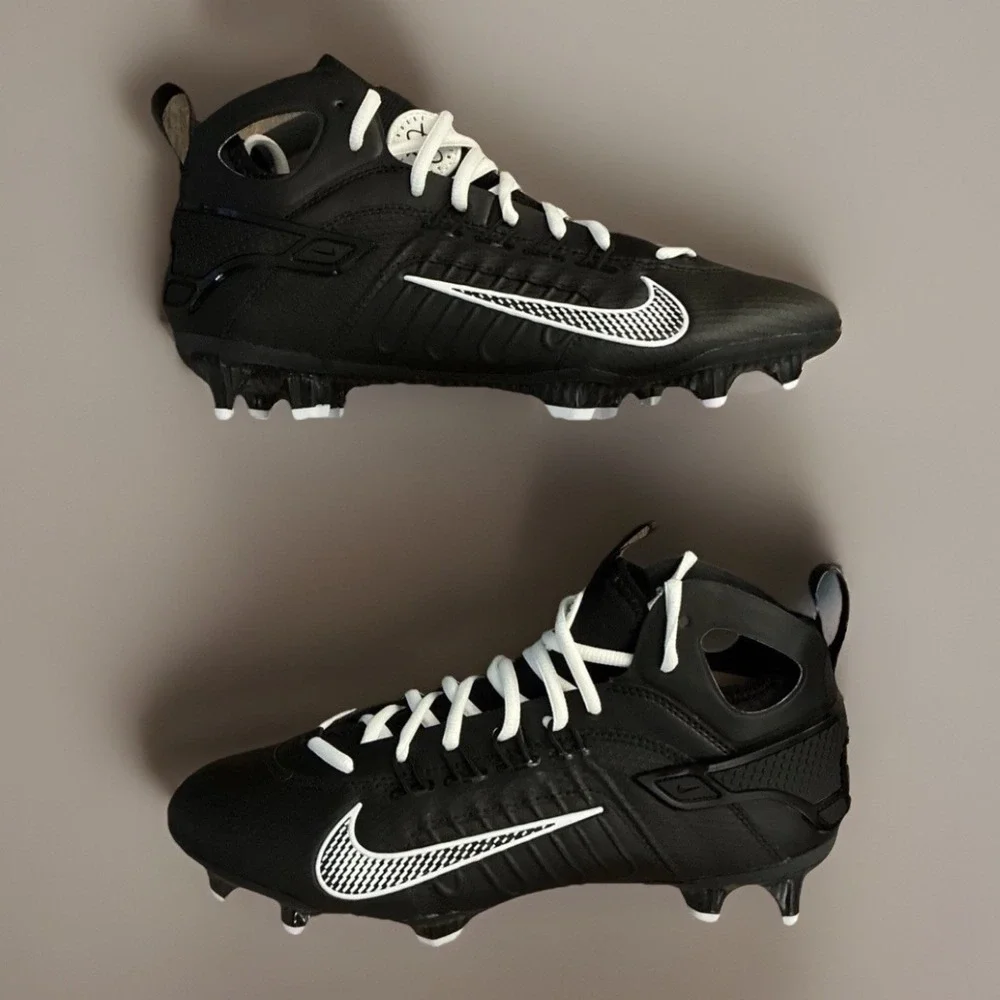 Nike Huarache 9 Elite MD LAX Lacrosse Cleats Men 8.5 Black White FD0888-002 *New